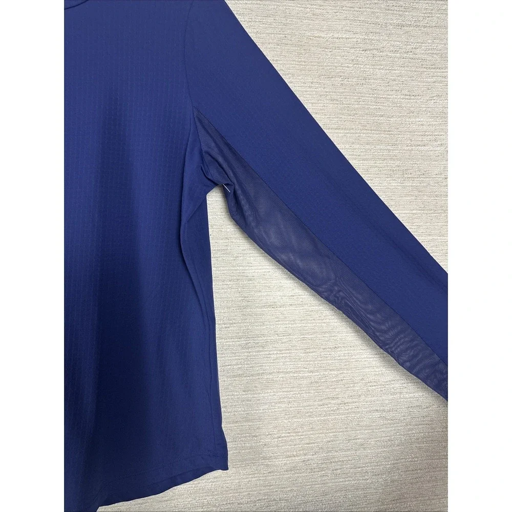 IBKUL Womens Large Blue Long Sleeve Top UPF 50 Sun Protection Cooling Golf Shirt - Picture 3 of 7